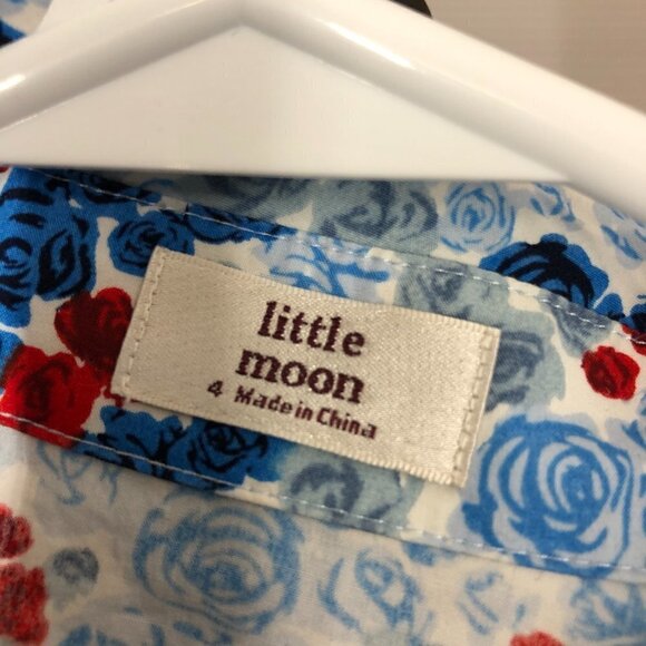 Aritzia Little Moon Sweetie Dress Oak/Porcelaine Blue A-line Puff Slv Mini  Sz 4 - Picture 13 of 16